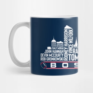 New England Football Team All Time Legends, Boston City Skyline Mug